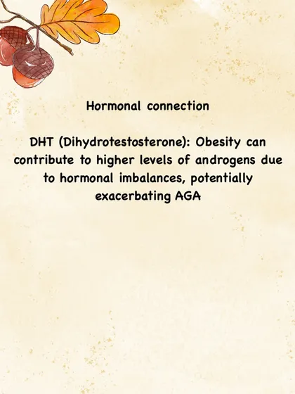Obesity can also contribute to higher levels of DHT (Dihydrotestosterone), the primary hormone responsible for shrinking hair follicles in Androgenetic Alopecia.