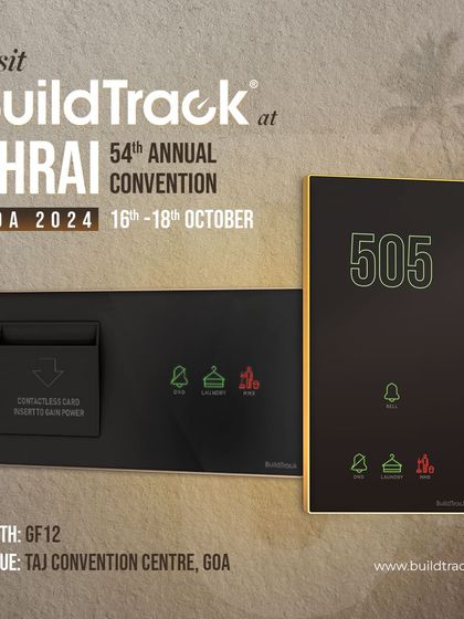 We invite hospitality leaders to experience our advanced hotel automation solutions. This invitation to the FHRAI Annual Convention showcases our guest room control panels, including contactless card access and service indicators.