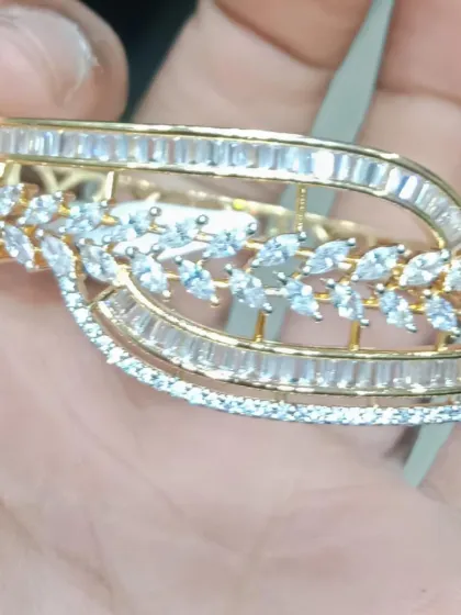 The same floral vine bracelet design as ID 87, but in a beautiful gold polish. This shows how I offer popular designs in different finishes to match your preference.