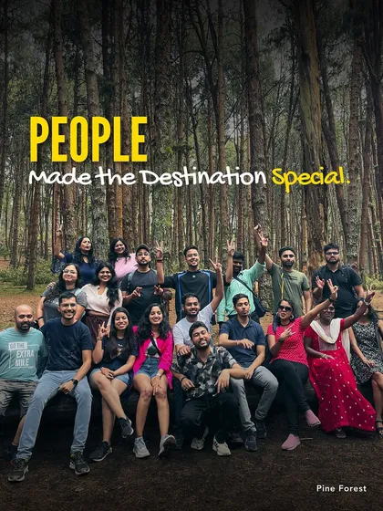 It is the people who make the destination special. Here is our squad in the pine forests of Kodaikanal, turning a scenic spot into a core memory. We came for the views but stayed for the friendships. This is what our community is all about.