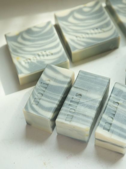 A collection of 'Minty Breeze' soaps, ready to cool and refresh your skin.