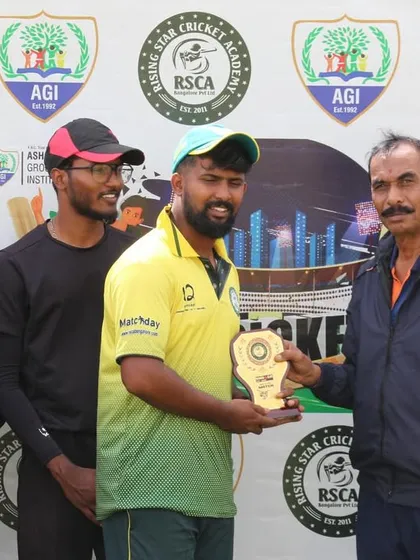 We conclude every tournament with a formal prize ceremony. A player from the Sindoor Friendship Cup T20 tournament receives his award, demonstrating our commitment to recognizing performance and professionalism in corporate and open-age events.