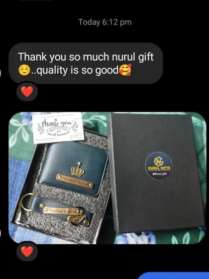 'Quality is so good' is the best compliment I can receive. Thank you for sharing your happiness with this personalized wallet and keychain set.