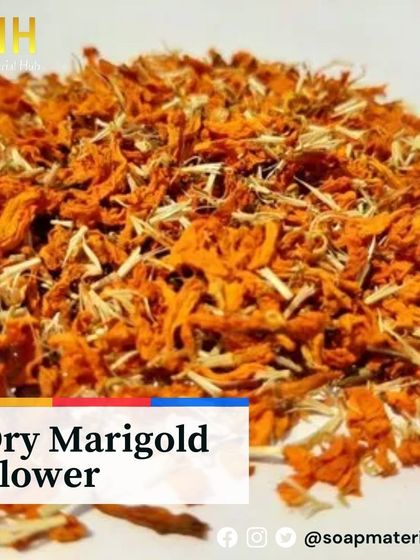 Add a sunny, cheerful look to your soaps with our dry marigold flower petals. These petals provide a beautiful yellow and orange color and are often used in natural skincare for their soothing properties.