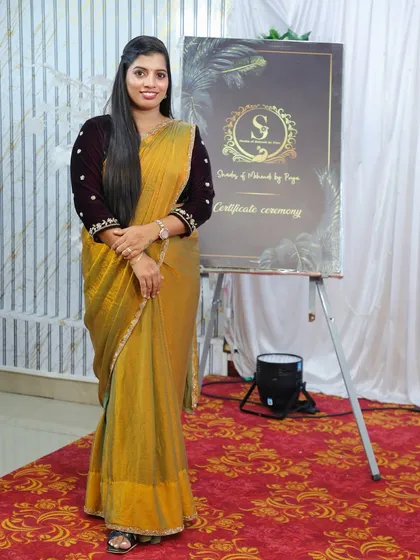 Me at a certificate ceremony for one of my mehendi batches. Celebrating my students' achievements is one of the best parts of being a teacher.
