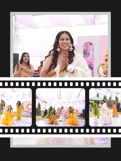 A beautiful Haldi ceremony performance featuring the bride and her bridesmaids. We choreograph graceful routines that are perfect for daytime functions, adding a touch of elegance to the celebration.