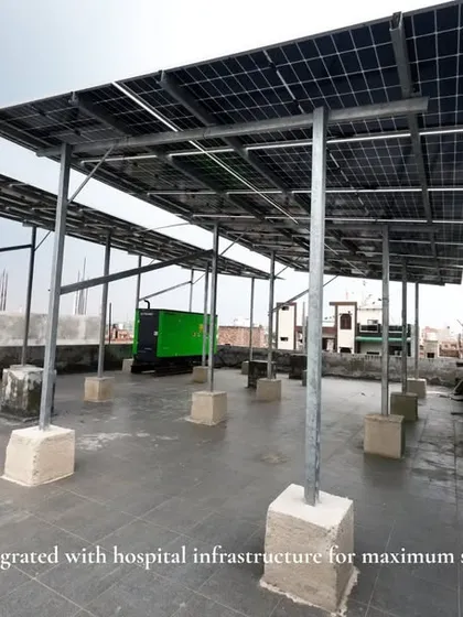 For the Jivaasha Neo Hospital rooftop, we designed and installed an elevated solar structure. This approach maximizes power generation without sacrificing valuable rooftop space, a common challenge for commercial buildings.