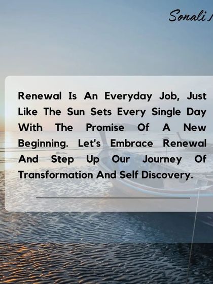 Renewal is an everyday job. Just as the sun sets with the promise of a new beginning, we can embrace renewal in our own lives. I am here to support your journey of transformation and self discovery.