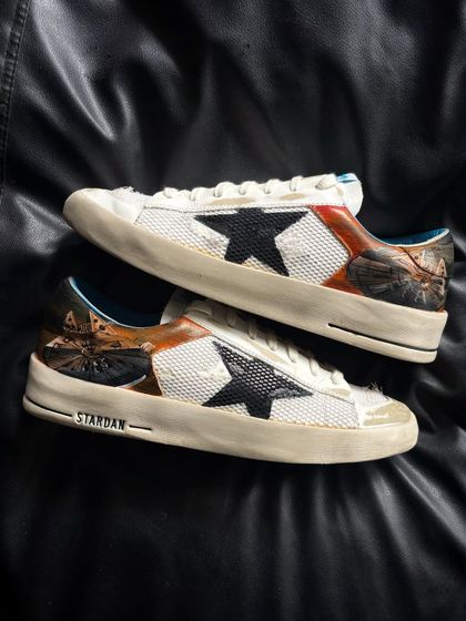 Another pair shot of the custom Golden Goose sneakers.