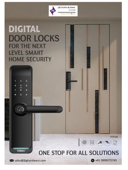 Here is a complete smart home security solution in one device. This Häken digital door lock offers multiple ways to enter, including fingerprint, PIN code, and key card, all in a minimalist design that complements any modern door.
