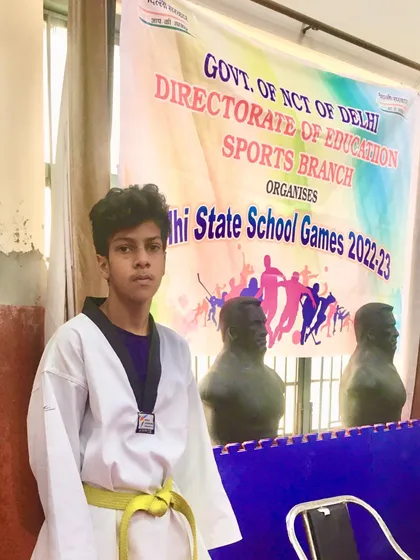 Lakshay with his bronze medal from the Delhi State School Games. A great result from a dedicated athlete.