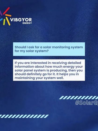 A solar monitoring system provides detailed information about how much energy your solar panels are producing. We highly recommend it as it is a crucial tool for maintaining your system's health and performance over the long term.