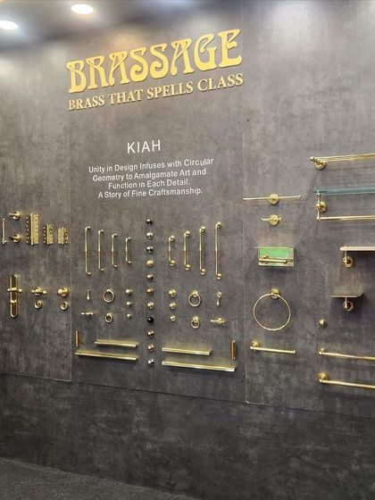 Our Kiah and bathroom accessory collections on display at Acetech, showing our ability to provide cohesive hardware solutions for the entire home.