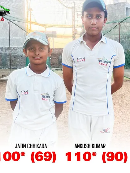 Two centuries in one match! Jatin Chhikara with 100* and Ankush Kumar with 110*. It's a pleasure to see our players build big partnerships.
