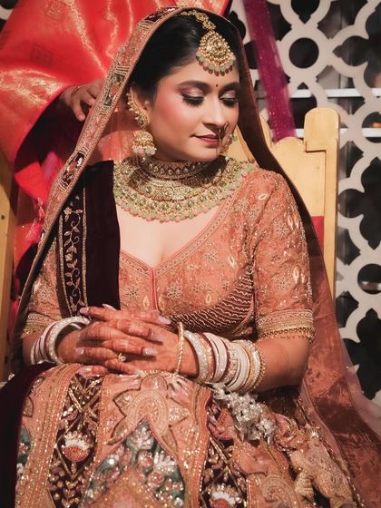 A quiet moment during the ceremony. My bride Riya looks so graceful and elegant.