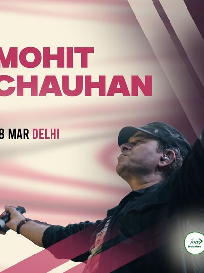 An announcement poster for Mohit Chauhan's live concert in Delhi. We handle all aspects of event promotion, including creating professional digital assets for your fest.