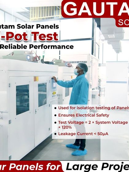 Our panels undergo rigorous Hi-Pot testing to ensure they meet the highest standards of electrical safety. This test for panel isolation exceeds industry standards, with leakage current under 50μA, ensuring quality and durability for large projects.