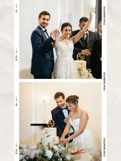 The cake-cutting ceremony, a sweet tradition to mark the beginning of their new life together.