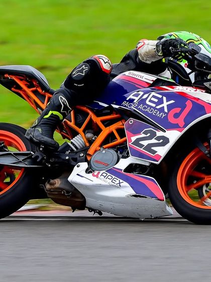 From P8 on the grid to P1 at the finish line. Our rider Mihir Vijay Sakpal on his KTM RC390, showcasing the racecraft and determination that led to a spectacular victory in the national championship.