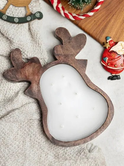 This reindeer-shaped wooden candle holder is another one of my rustic, multi-wick designs. It's perfect for a cozy, cabin-in-the-woods holiday vibe.