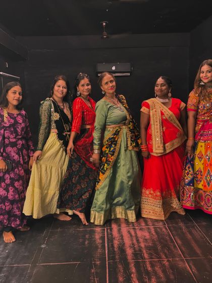 Our ladies' batch all dressed up in beautiful traditional attire for the Navratri celebration.