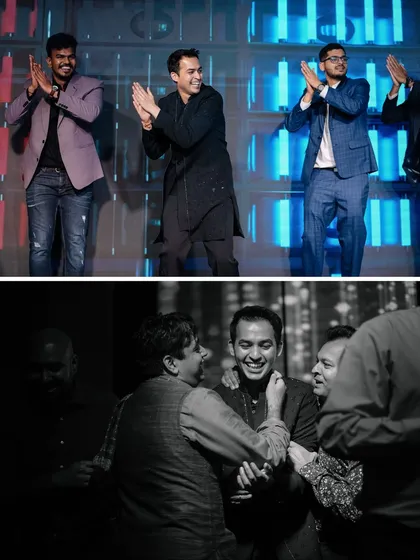 From choreographed performances on stage to candid moments of laughter with friends, the groom's Sangeet was a night full of energy and celebration.