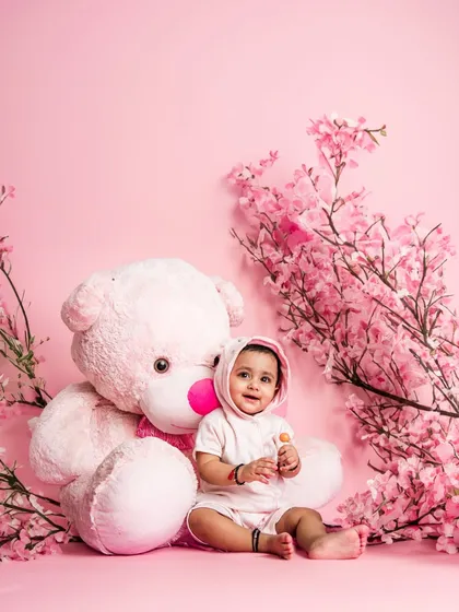 This is the "after" shot. We've added beautiful pink cherry blossom branches to the original photo, creating a fuller, more magical scene.