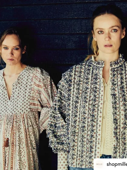Soft and breezy dresses and tops from a collection for Shopmille. We hand-printed these beautiful patterns onto organic cotton, creating timeless pieces that are both sustainable and stylish.