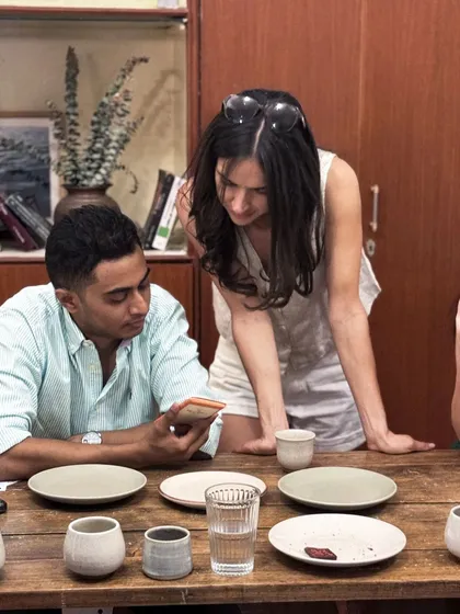 Participants exploring the tasting notes and flavor profiles during our sensory workshop. It's a fun and educational experience for any food lover.