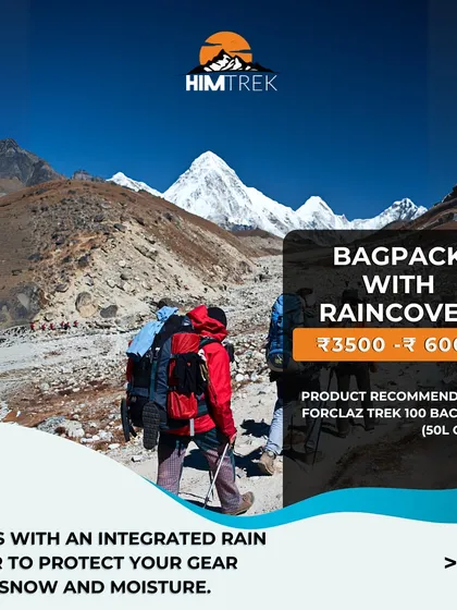 Winter trek essential: A good backpack with a rain cover. I recommend a 50L or 70L Forclaz pack to carry your gear and protect it from snow. You can also rent one from us.
