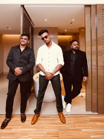 The 'Habibi gang' ready to rock a Sangeet show. Getting prepared with my team before a big wedding event is key to delivering a flawless and high-energy performance.