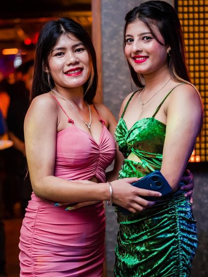 A stylish pair enjoying a night out at The Fixx.