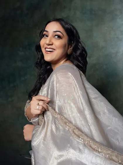 A joyful, laughing shot. This shows that my makeup is designed to be lived in, looking just as good when you're smiling and laughing as it does in a pose.