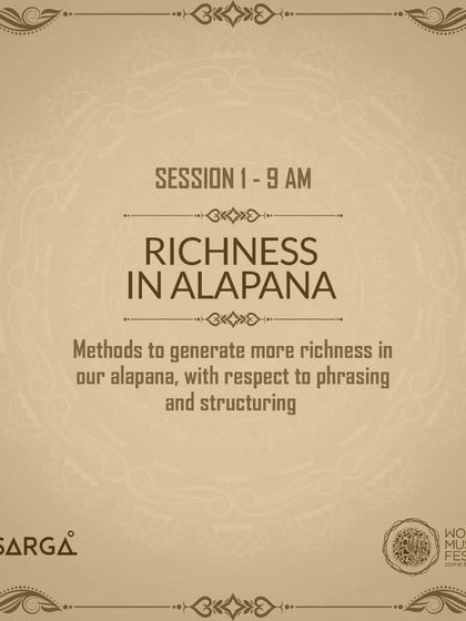 The first session of my deep dive workshop focused on generating richness in Alapana. We worked on methods for phrasing and structuring to make improvisations more evocative.