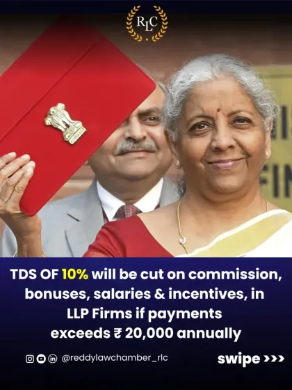 A key update for LLP firms: a TDS of 10% will be deducted on commissions, bonuses, salaries, and incentives if the total payment exceeds ₹20,000 annually. I help businesses stay compliant with such new regulations.