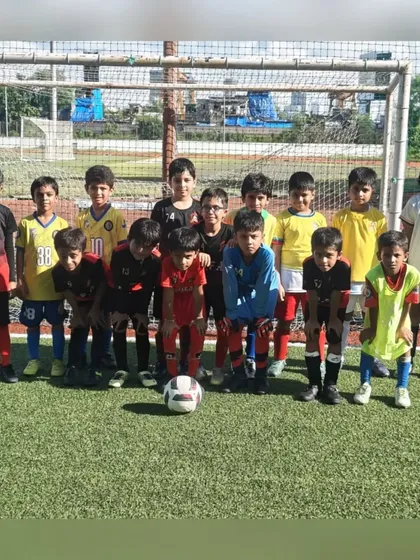 The U9 team after a thrilling friendly match against D'Souza Football Academy.