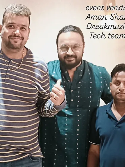 With event vendor Aman Shah and a member of my tech team. A successful event is always a team effort.