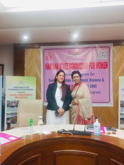 With the Chairperson of the Haryana State Commission for Women. I am grateful for the opportunity to collaborate on important training programs.