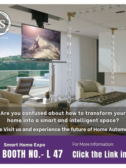 An invitation to visit our booth at the Smart Home Expo. We encourage potential clients and partners to come and experience the future of home automation with us.