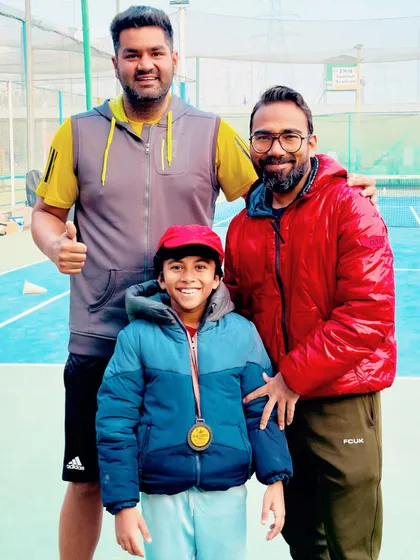 Another photo celebrating Aariv Gupta's success at the Darbari Lal Memorial Open, where he also reached the semi-finals in the Under-16 category. We are extremely proud of his achievement.