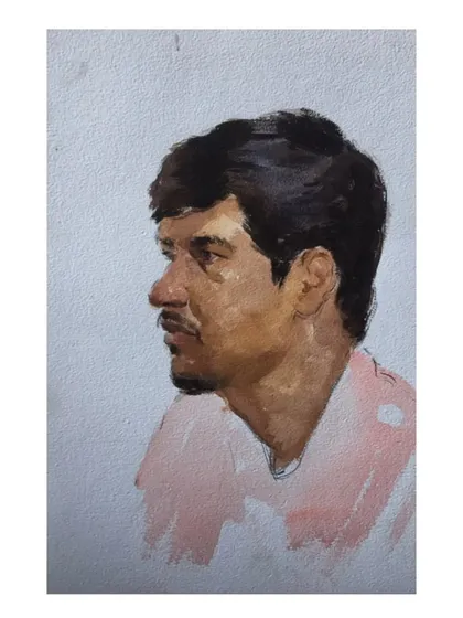 A quick portrait study in watercolours, a medium that requires a fast and confident approach.