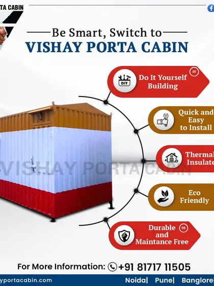 Be smart and switch to a Vishay Porta Cabin. My buildings are thermally insulated, eco-friendly, durable, and quick to install, making them a superior choice for modern construction needs.