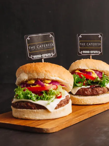 My catering menus are versatile and can be tailored to any event theme. Here are my gourmet lamb burgers, a popular choice for casual get-togethers, birthdays, and outdoor events.