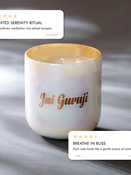 "Scented Serenity Ritual" and "Breathe in Bliss" are what my customers say about the 'Jai Guruji' candle. I am so glad my creations can help turn ordinary meditation into a retreat and bring a gentle aroma of calm to your day.