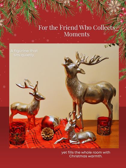 For the friend who collects moments, these reindeer figurines sit quietly, yet fill the whole room with Christmas warmth.