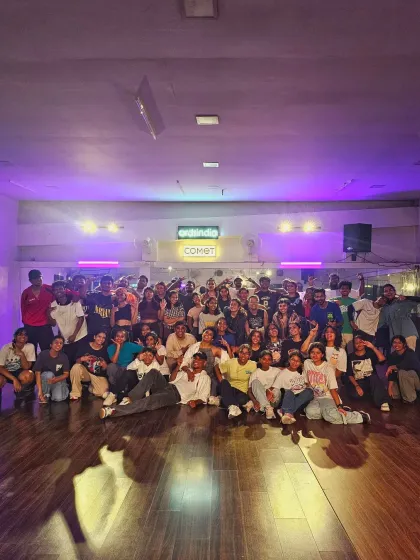 The massive group from the Priya x Shiva collab class. So much love and energy in one room.
