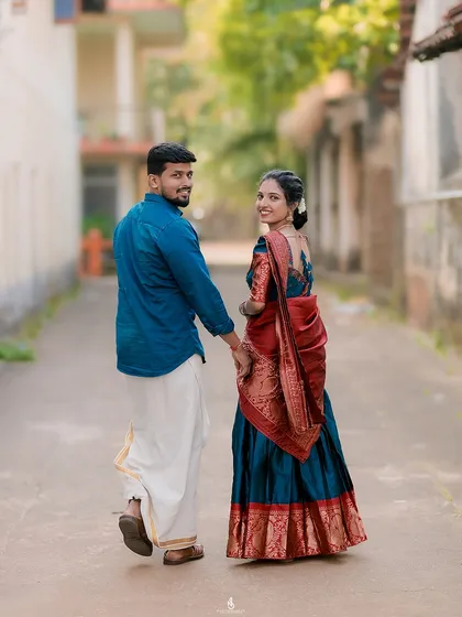 A playful glance back while walking away. This is a great way to capture a fun, interactive portrait.