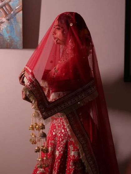 A beautiful shot of my bride Ritika under her veil. It creates such a soft and romantic mood.