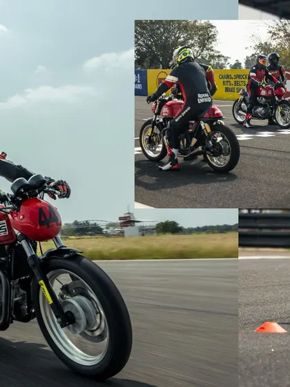 A collage capturing the essence of our track school: learning, action, and the thrill of the ride, all powered by our expert coaching.