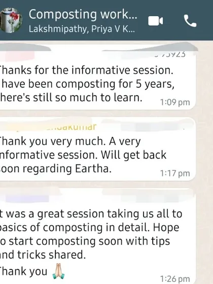 It's great to hear from both beginners and experienced composters who find my sessions informative. Even after five years of composting, there is always more to learn.